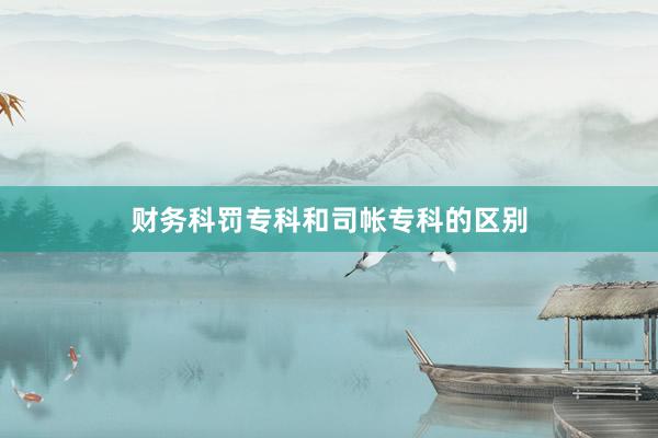 财务科罚专科和司帐专科的区别