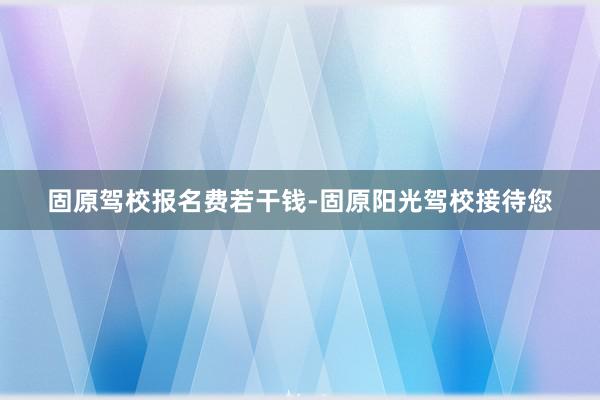 固原驾校报名费若干钱-固原阳光驾校接待您